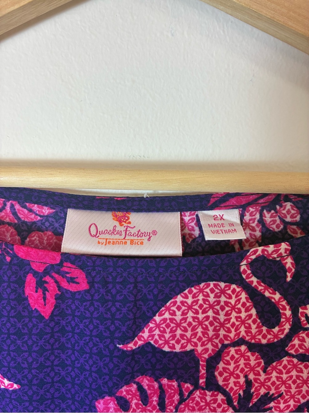Quacker Factory Kimono Ruana 2X Tropical Floral Flamingo - Picture 3 of 7